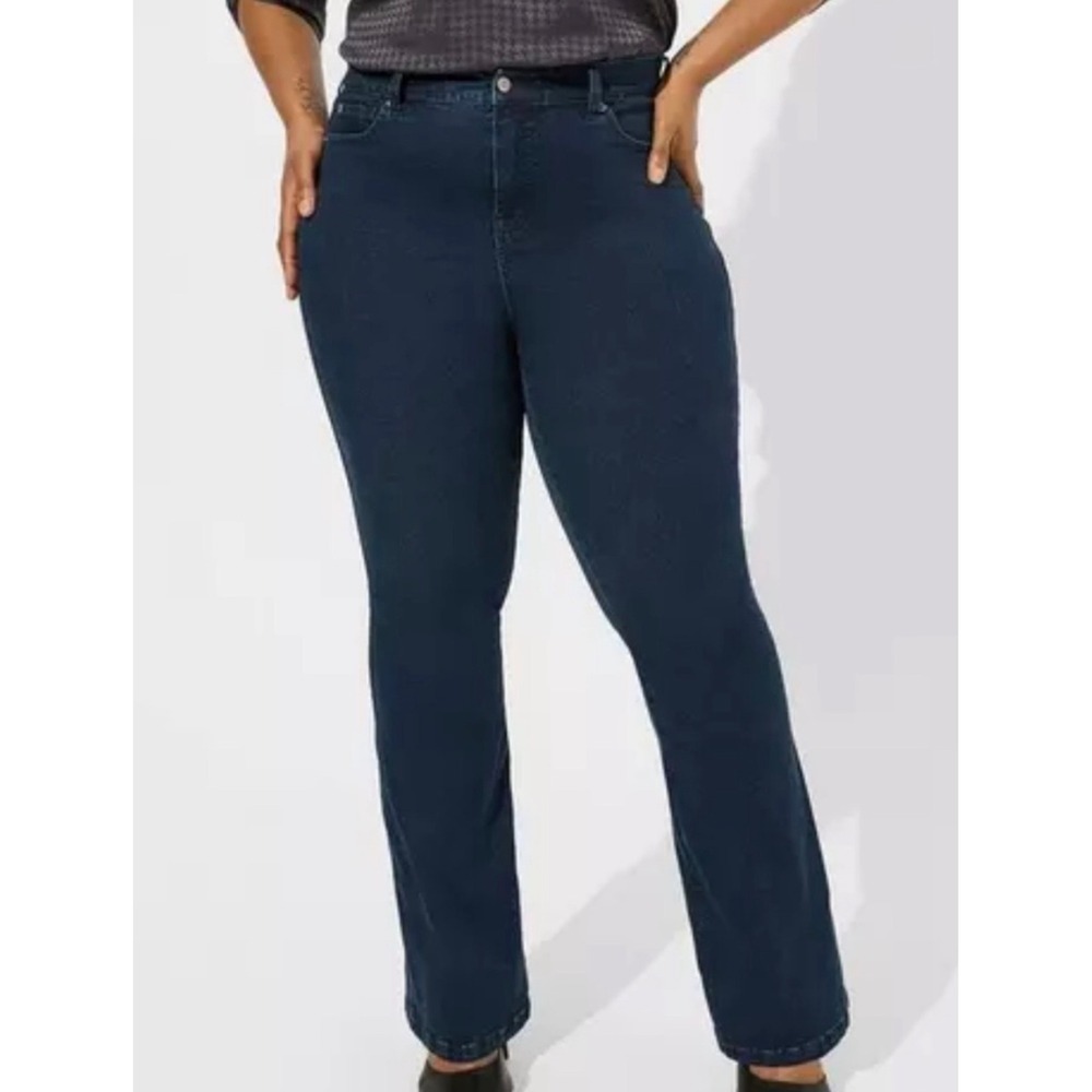 Torrid Jeans Trio Fit Slim Boot Limitless Stretch Dark Wash Indigo 10 14 Tall